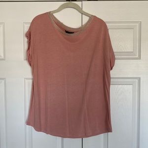 Banana Republic Short Sleeve Tshirt with Glitter Neck Detail & Cuffed Sleeves